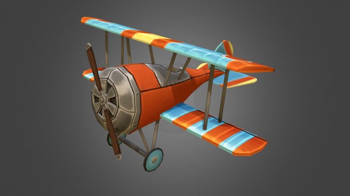 Stylized airplane - "Sopwith camel F1" 3D Model