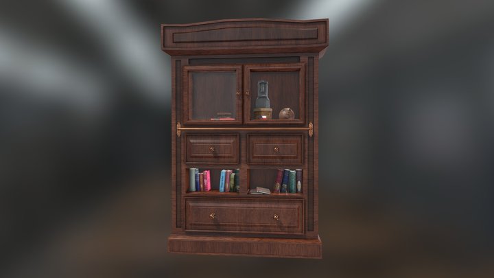 Bookcase Game Model 3D Model