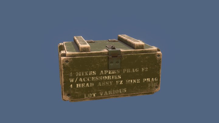 Fragmentation mine munitions box 3D Model