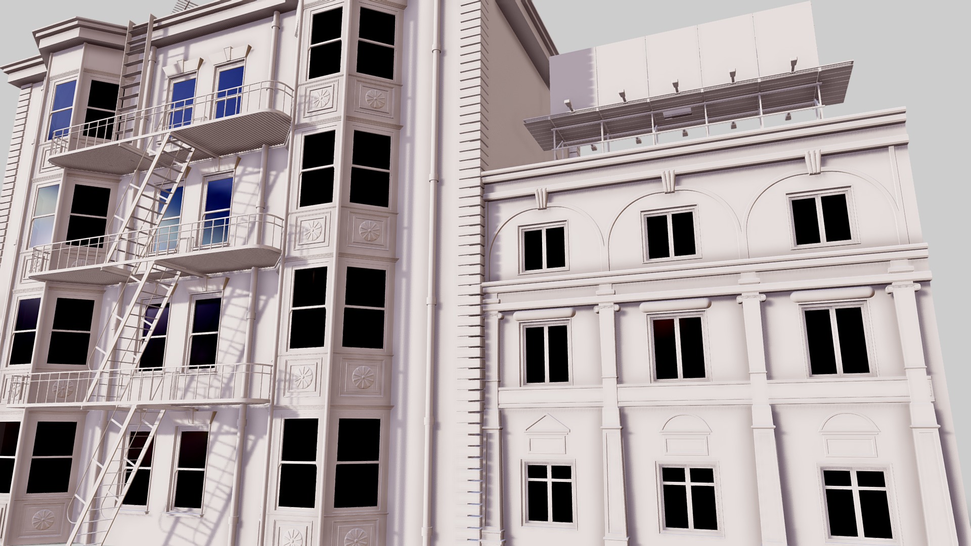 3D model Commercial Building Facade 05 - This is a 3D model of the Commercial Building Facade 05. The 3D model is about a building with balconies.