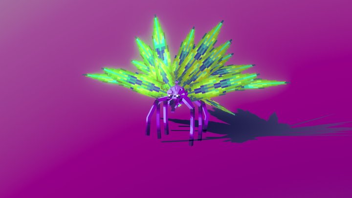 Peacock spider 3D Model
