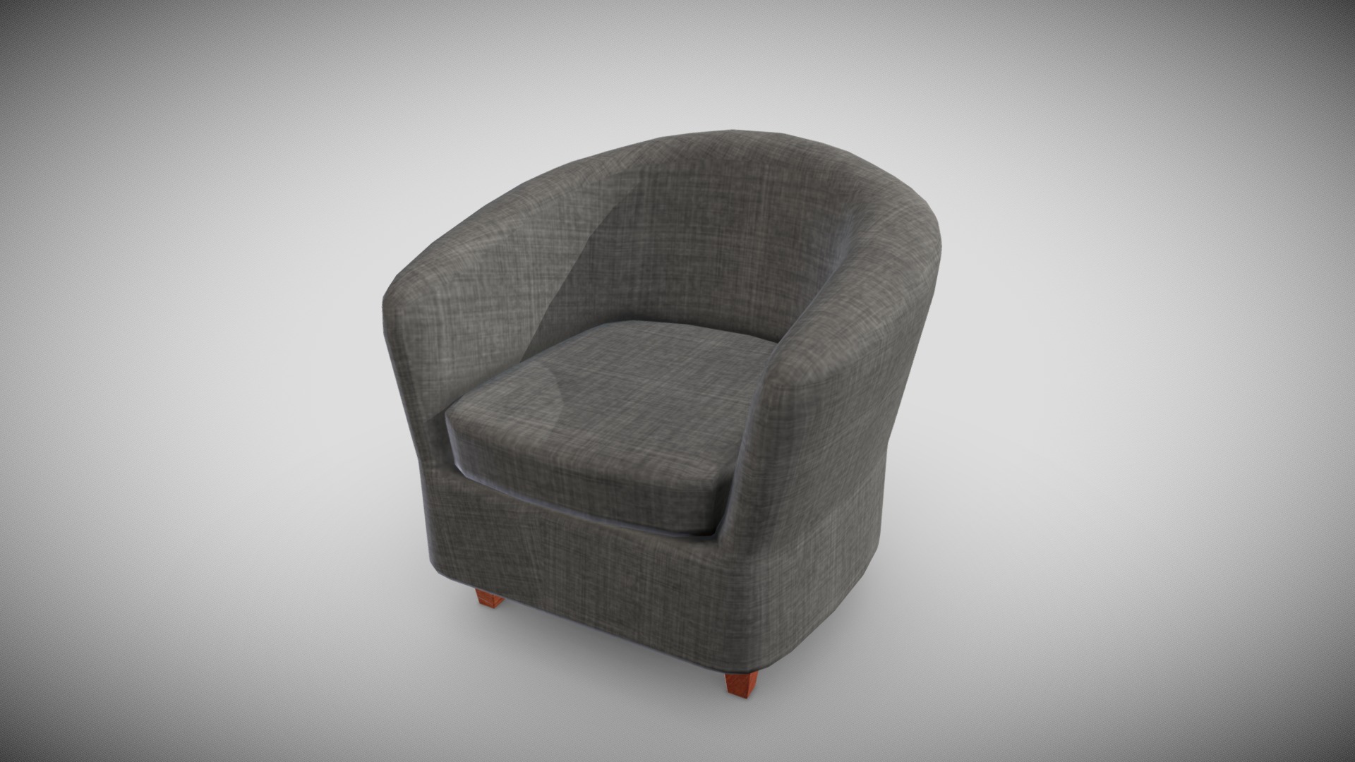 3D model Basic Armchair - This is a 3D model of the Basic Armchair. The 3D model is about a grey chair with a cushion.