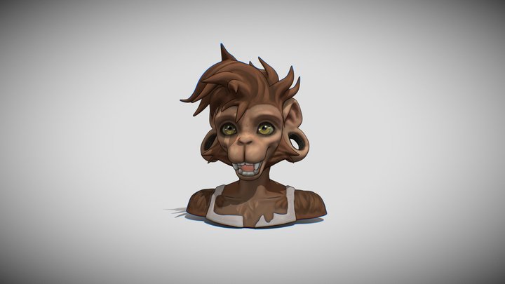 Macaque Monkey Gal 3D Model