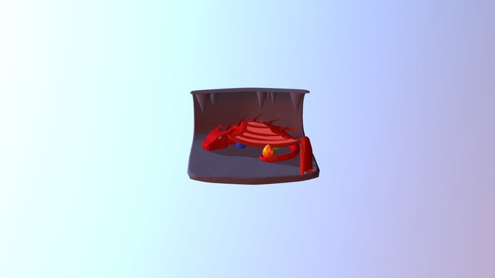 Hidden Treasure Dragon Scene 3D Model