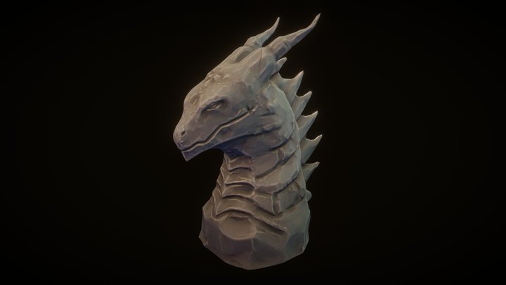 Dragon statue Stylized (just color) 3D Model