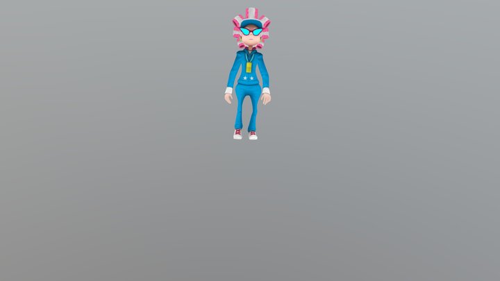 Grandma Start Walking 3D Model