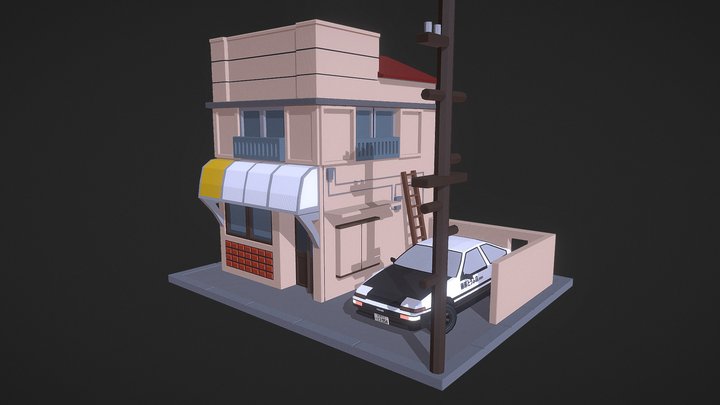 Tofu Shop Initial D 3D Model