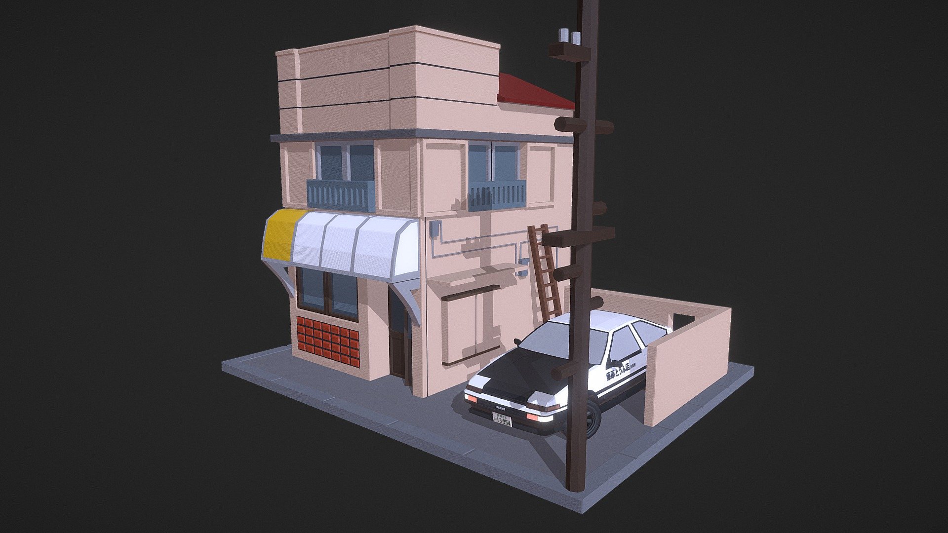 Tofu Shop Initial D 3D model by IvOfficial [95be849] Sketchfab