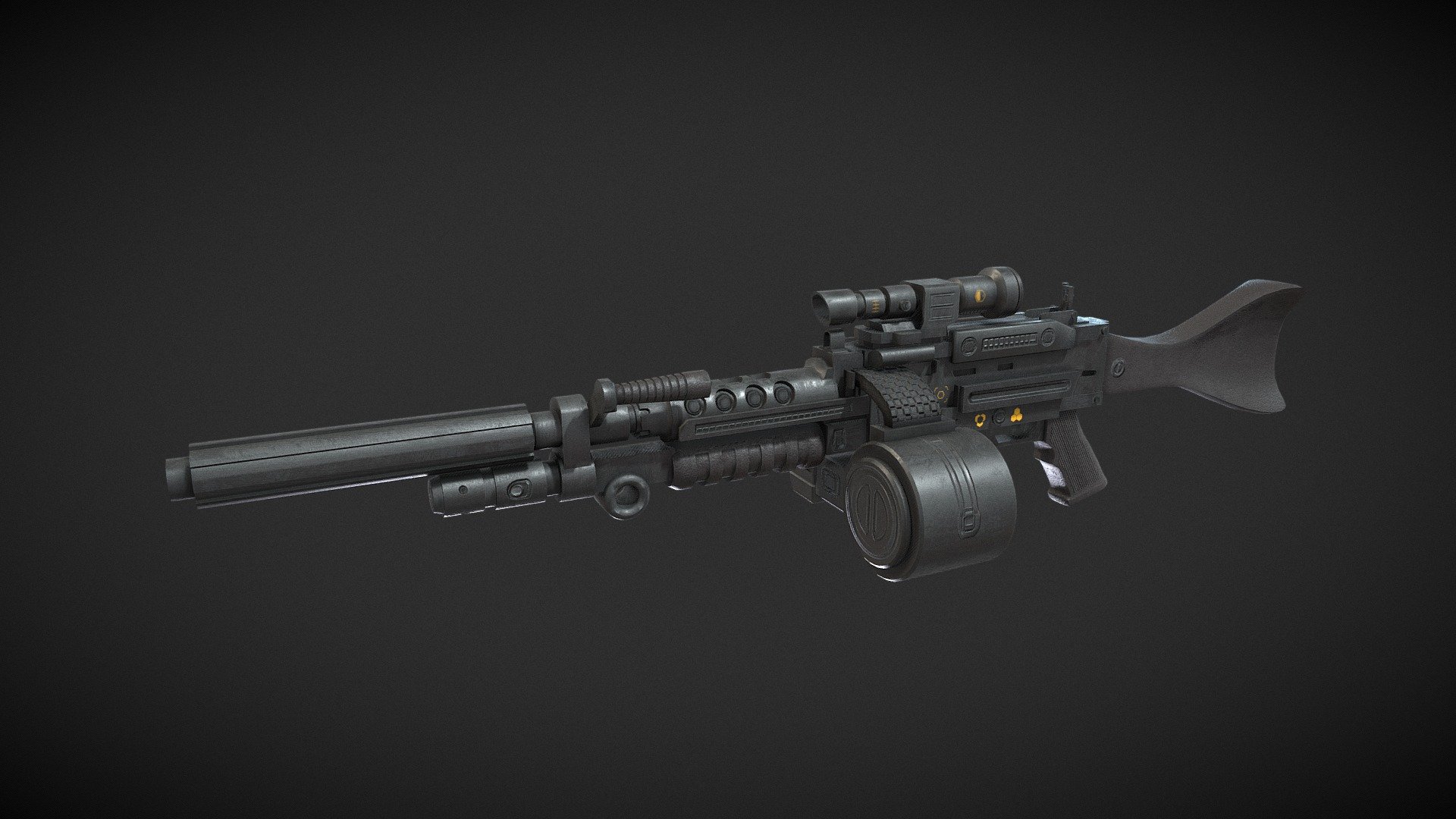 Sci-fi Machine Gun Blaster - Buy Royalty Free 3D model by Outworld ...