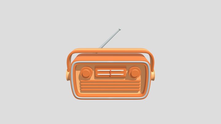 Radio Low Poly 3D Model