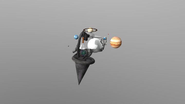 SPACE ROBOMOSTER IN THE SOLAR SYSTEM 3D Model