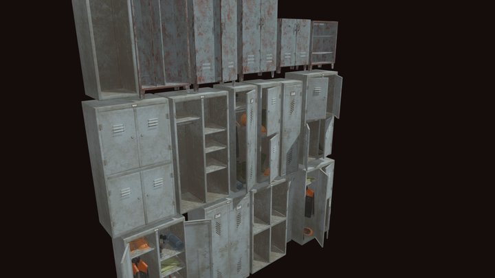 Poppy Playtime Prison Lockers 3D Model