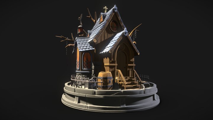 Castlevenia Inspired Treehouse Diorama 3D Model