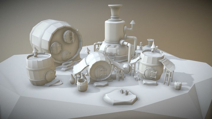 Dwarf Village - WIP 3D Model