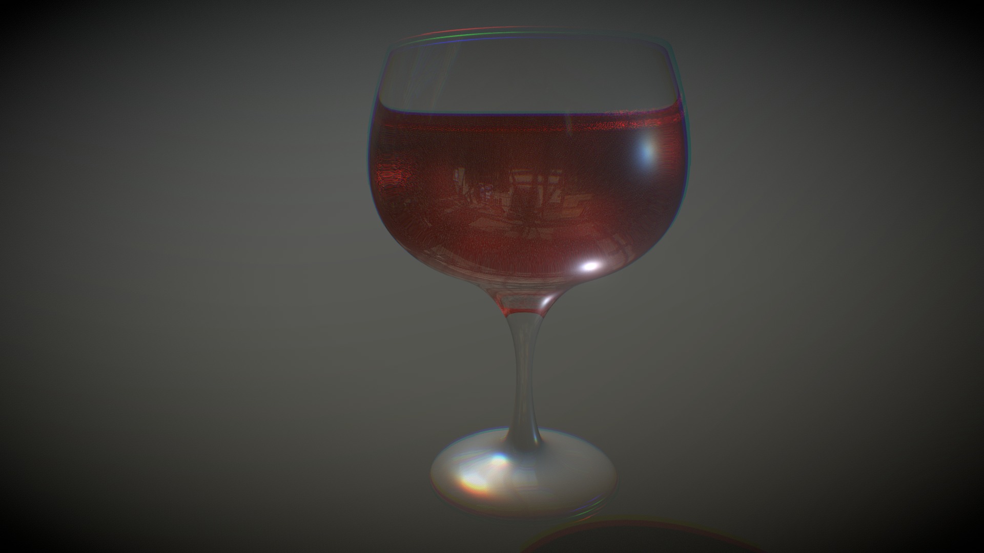 3D model Wine Glass - This is a 3D model of the Wine Glass. The 3D model is about a glass of red wine.