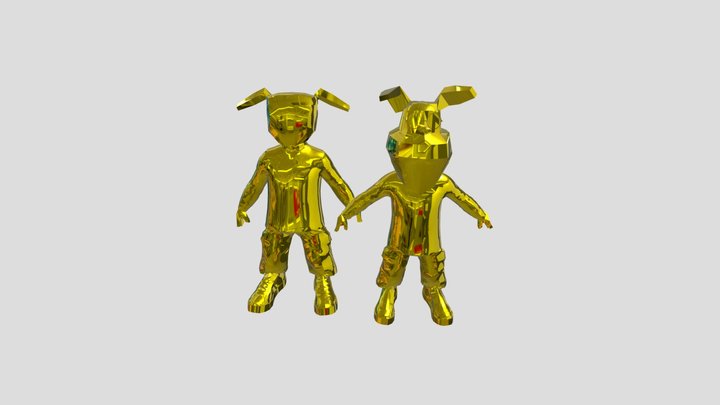 Тимоха и Гена - Золотые (Бесплатные) 3D Model