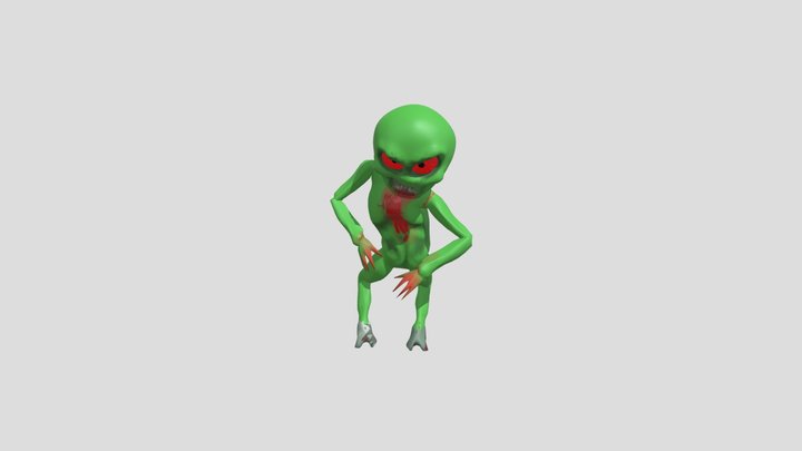 some freaky green alien guy 3D Model