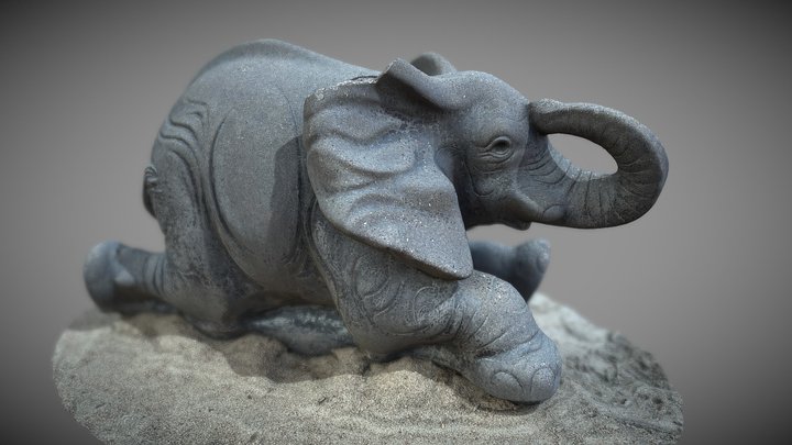 Cement Elephant 3D Model