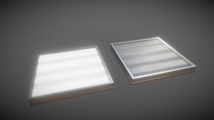 Ceiling lowpoly fluorescent lamps with diffuser