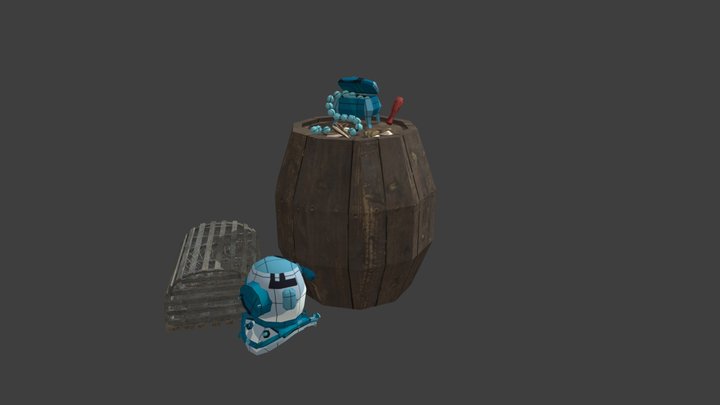 By The Ocean - Unwrap 2 More detailed props 3D Model