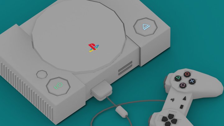 Low poly Ps1 3D Model