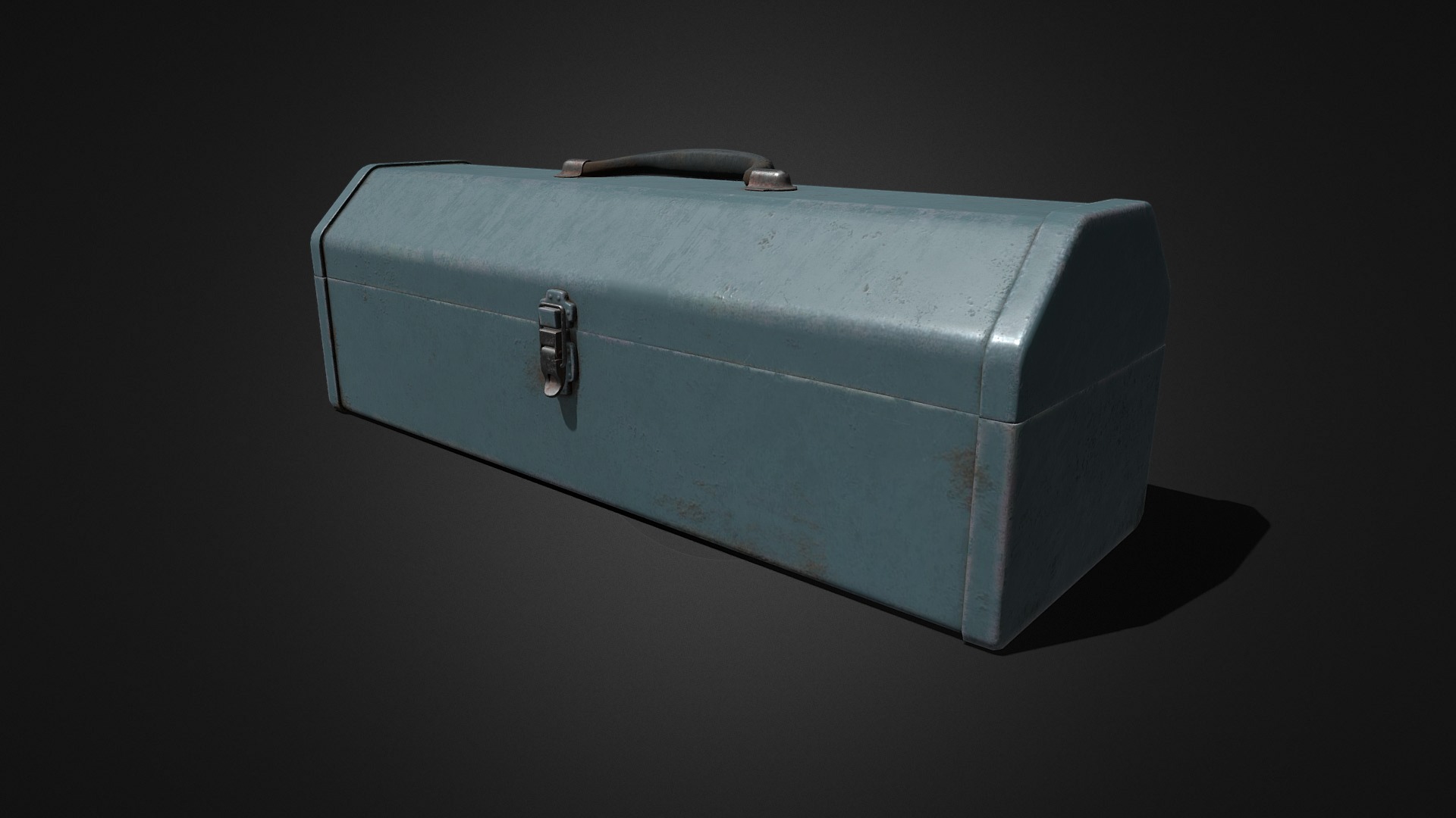 3D model Vintage Tool Box (Animated) - This is a 3D model of the Vintage Tool Box (Animated). The 3D model is about a grey rectangular object.