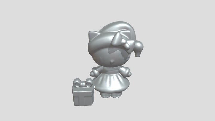 Hello kitty with xmas cloth 3D Model