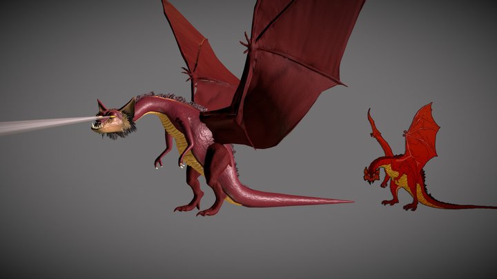 Smaug from The Hobbit 1977 Cartoon 3D Model