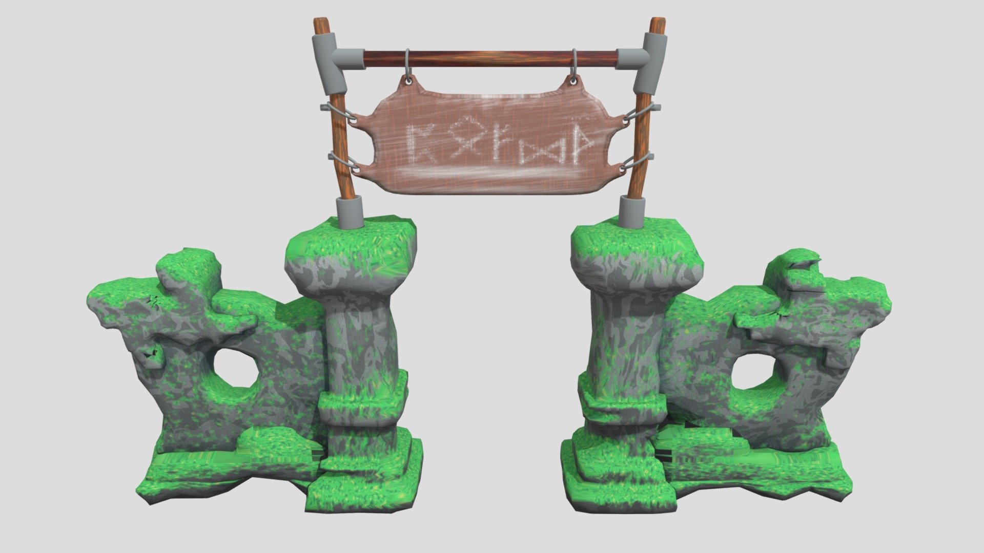 Stylized town entrance