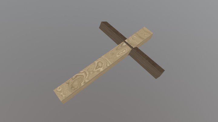 Wooden Cross 3D Model