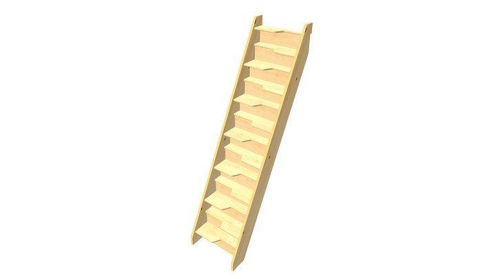 Birch 24 Space Saving Loft Staircase 3D Model