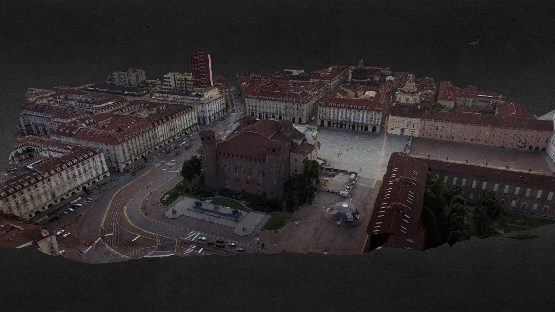 Turin, Italy - low poly - 13 frames from drone