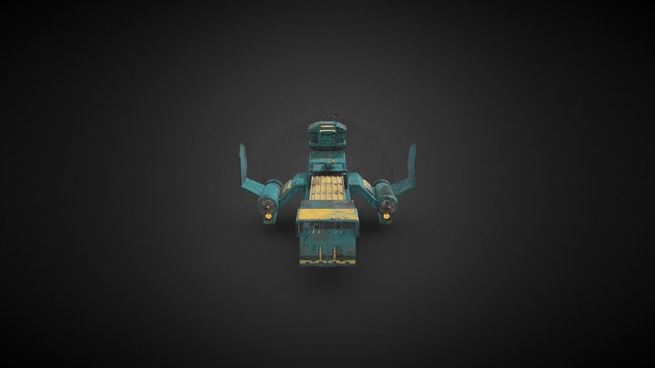 Sci-fi Cargoship 3D Model