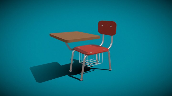 Student Desk 3D Model