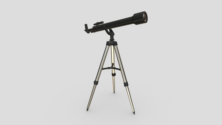 Telescope with the tripod 3D Model