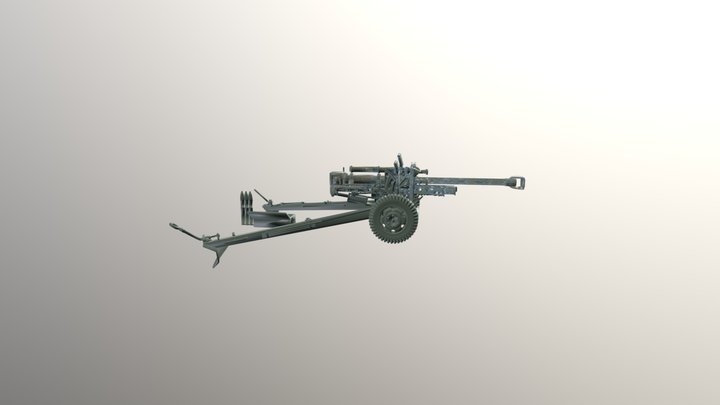 anti-aircraft gun High Poly 3D Model