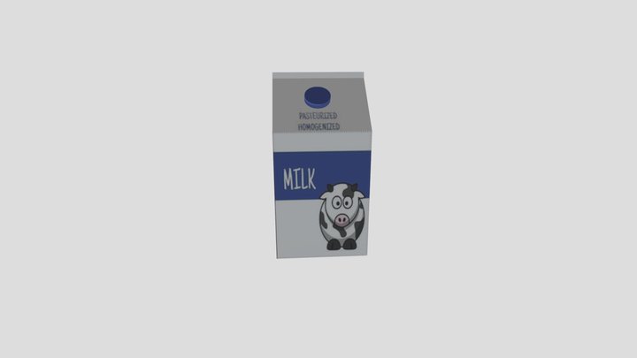 Fresh Milk Box Sample 3D Model