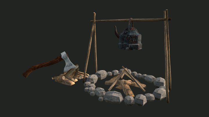 Forest_Loner - 3 Simple props 3D Model