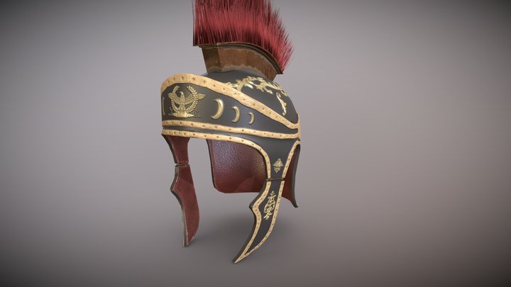 Imperial Roman Leather Helmet 3D Model