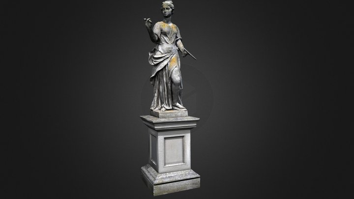 Statue with palette 3D Model
