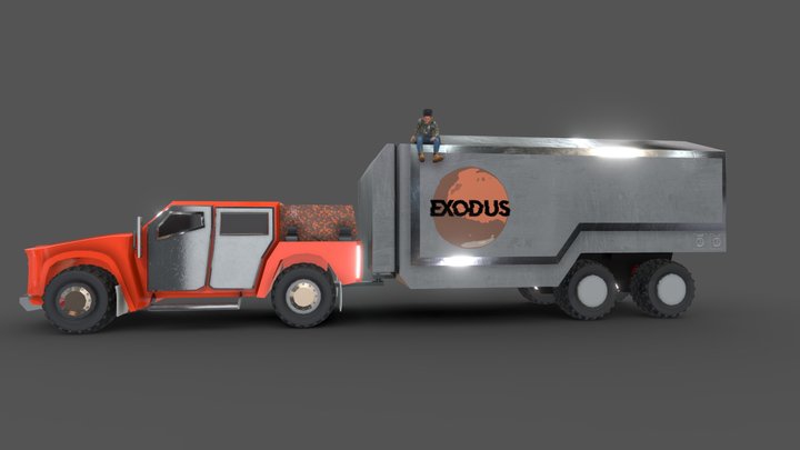 Exodus Transport Truck diorama 3D Model