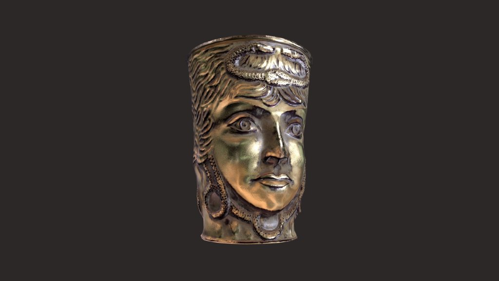 Hellenistic Gorgoneion Beaker | Lowpoly Asset
