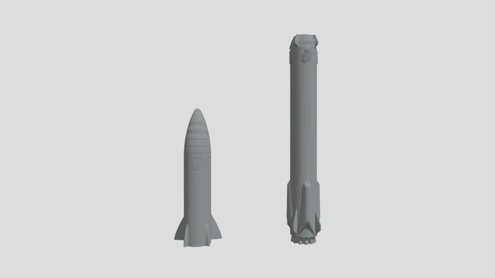 SpaceX BFR With Booster 3D Model