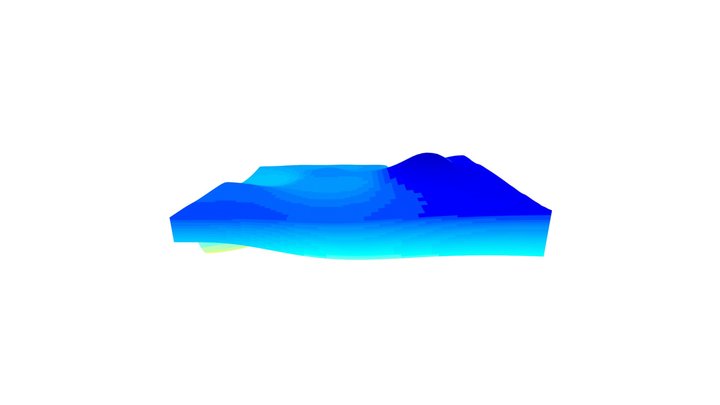 Temperature distribution in the subsurface 3D Model