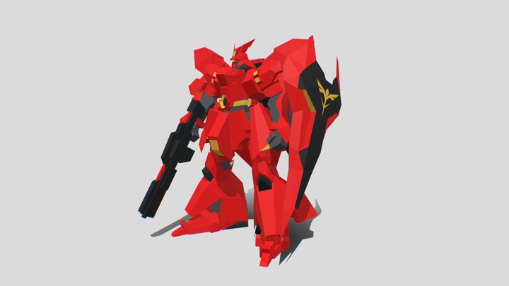 Sazabi Low Poly By Toscraft 3D Model