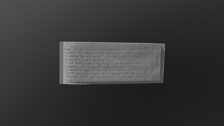 Section of "To be or not to be" from Hamlet 3D Model