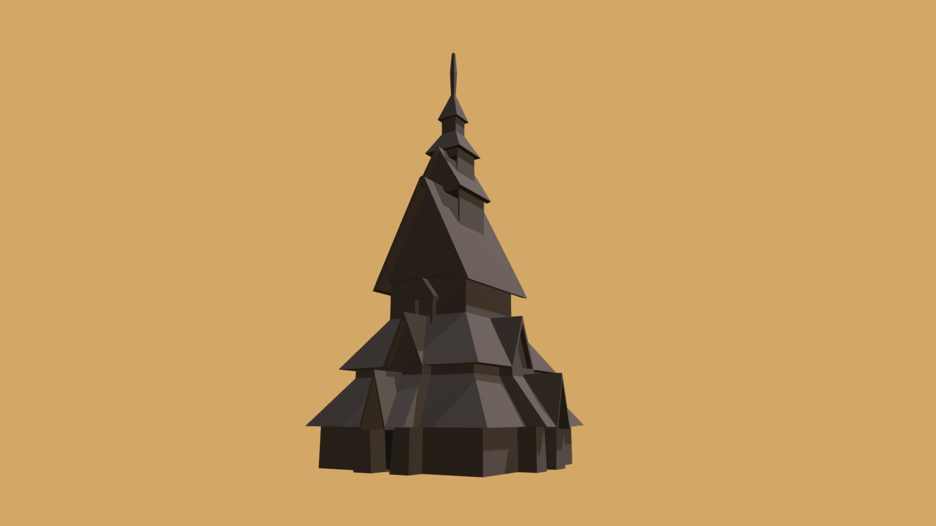 Low Poly Stave Church
