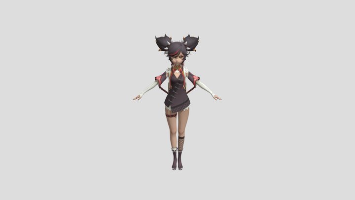 Xinyan model for modeling Genshin people. 3D Model