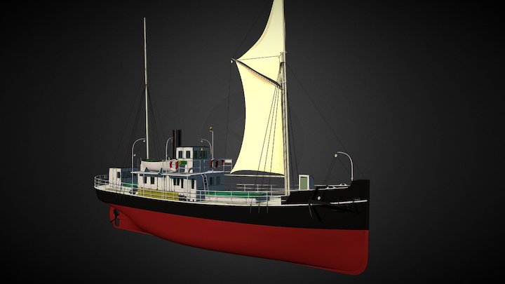 S.S. Dicky under sail 3D Model