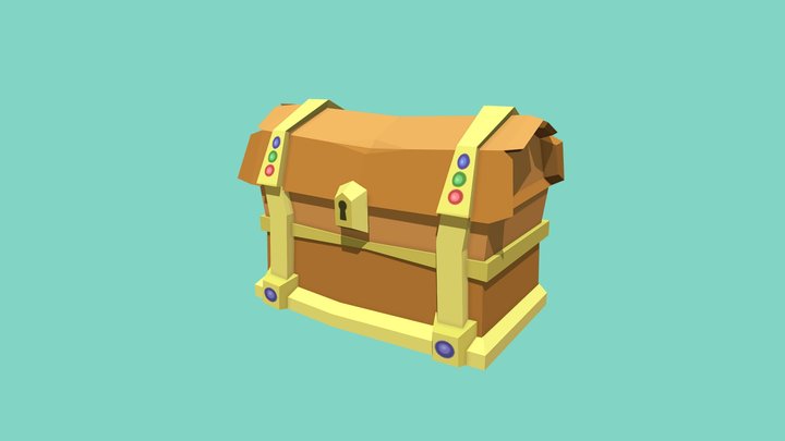 Low Poly Chest 3D Model